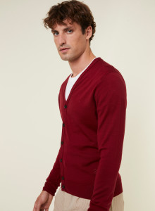 Buttoned vest with logo in merino wool - Etienne