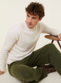 Round-neck cashmere sweater with rolled finishes - Ernest