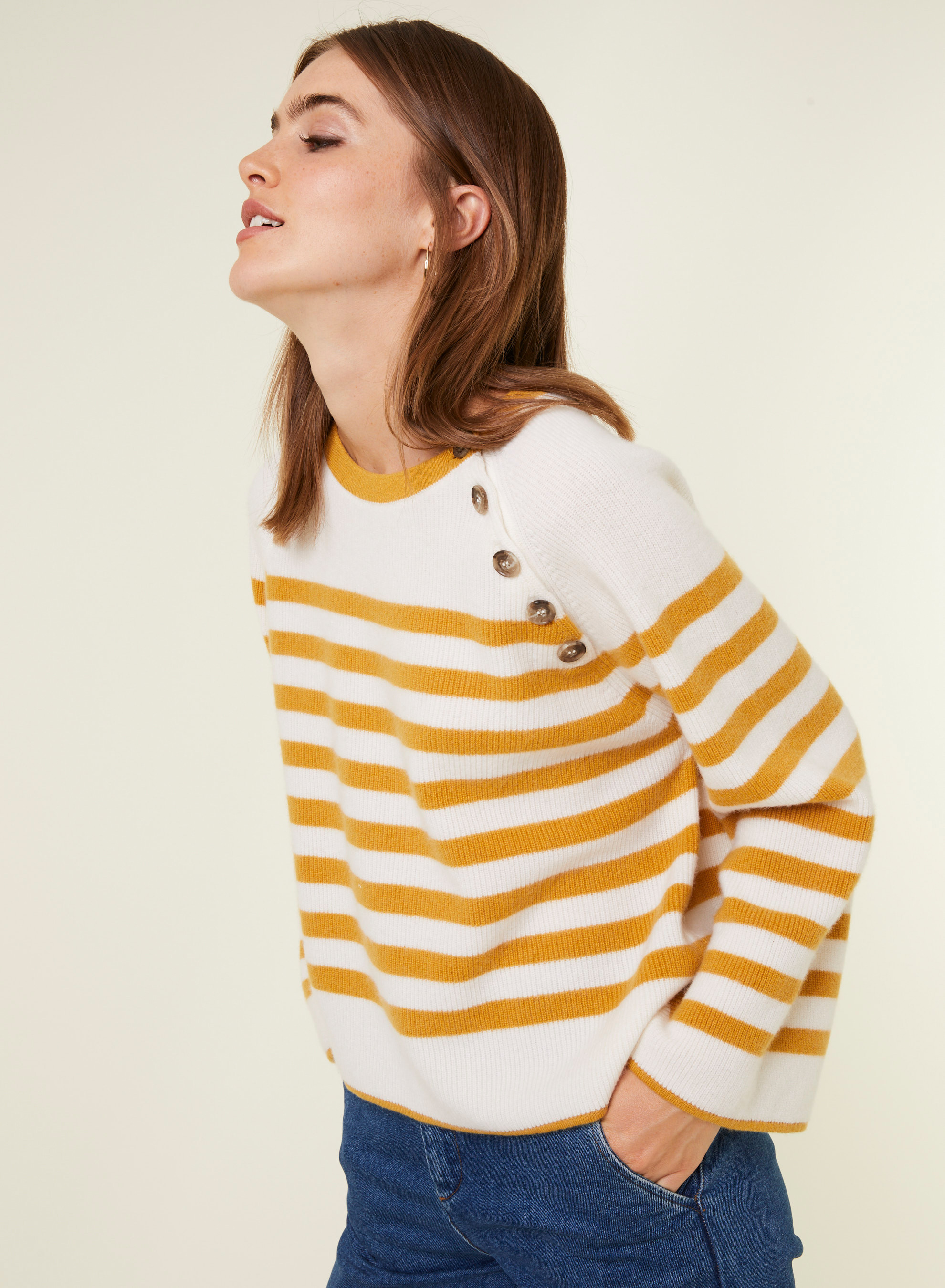 melon Motivering Smitsom sygdom Sailor sweater in cashmere with loose sleeves - Gaelle