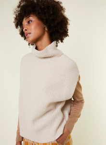 Sleeveless high-neck sweater in recycled cashmere and wool - Dalya