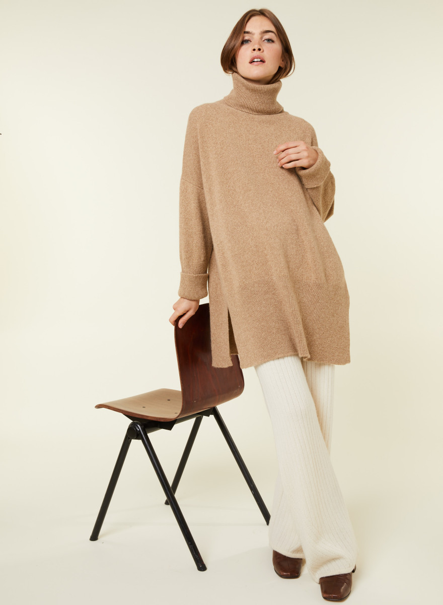 Long loose sweater in wool and cashmere - Galice
