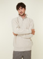 Recycled Wool and Cashmere Beaded Trucker Neck Sweater - English