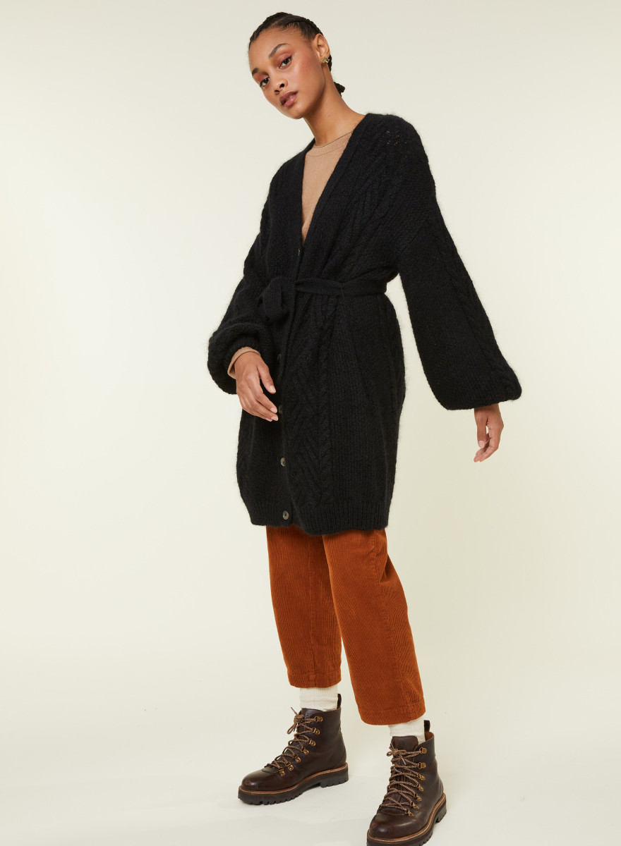 Balloon sleeve buttoned mohair coat - Galilee