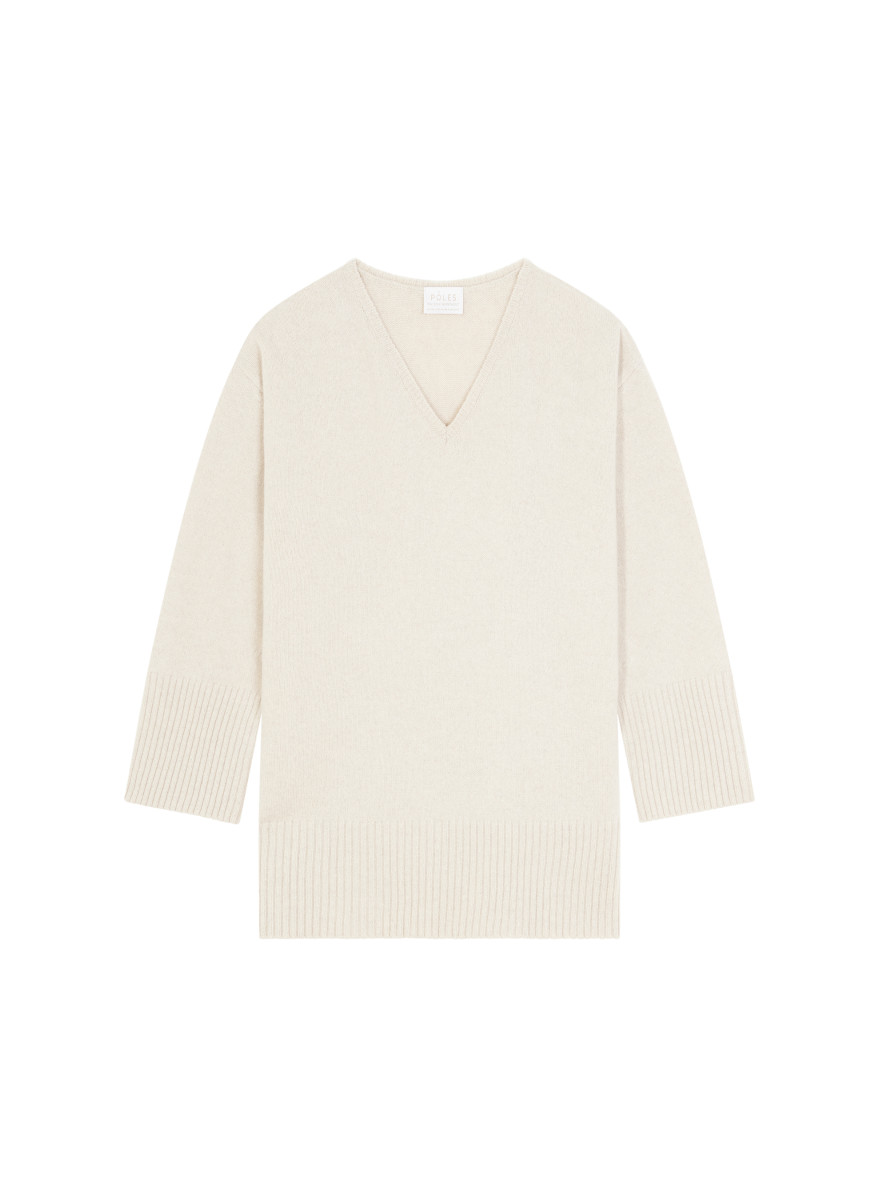 Loose sweater with slits in recycled cashmere and wool - Darius