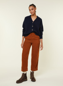 Open polo neck cardigan in recycled cashmere and wool - Lisa