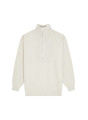 Recycled Wool and Cashmere Beaded Trucker Neck Sweater - English