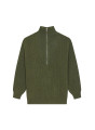 Recycled Wool and Cashmere Beaded Trucker Neck Sweater - English