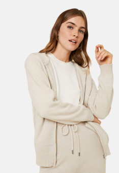 Zipped hoodie in recycled cashmere and wool - Alfred