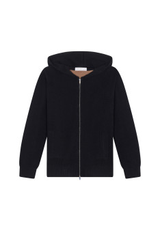 Zipped hoodie in recycled cashmere and wool - Alfred