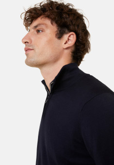 Trucker neck sweater with logo in merino wool - Ryan