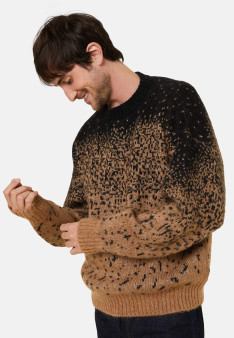 Two-tone round-neck mohair sweater - Figaro