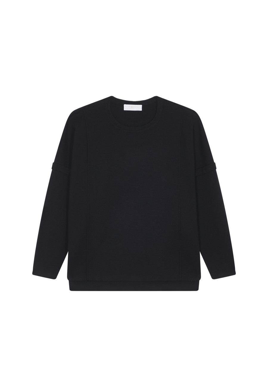 Loose-fit round-neck sweater in merino wool - Guerande