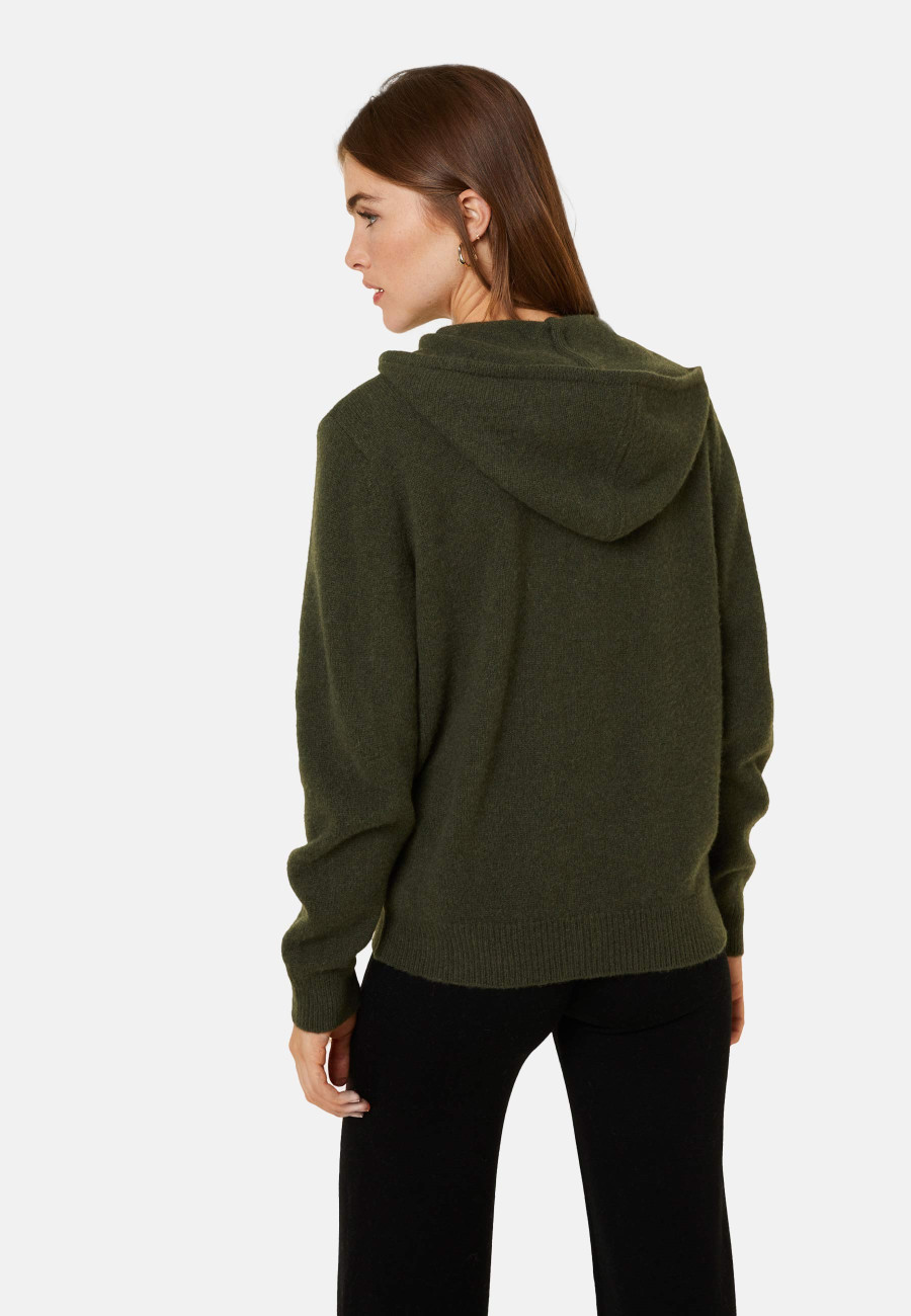 Zipped hoodie in recycled cashmere and wool - Alfred