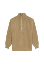 Recycled Wool and Cashmere Beaded Trucker Neck Sweater - English