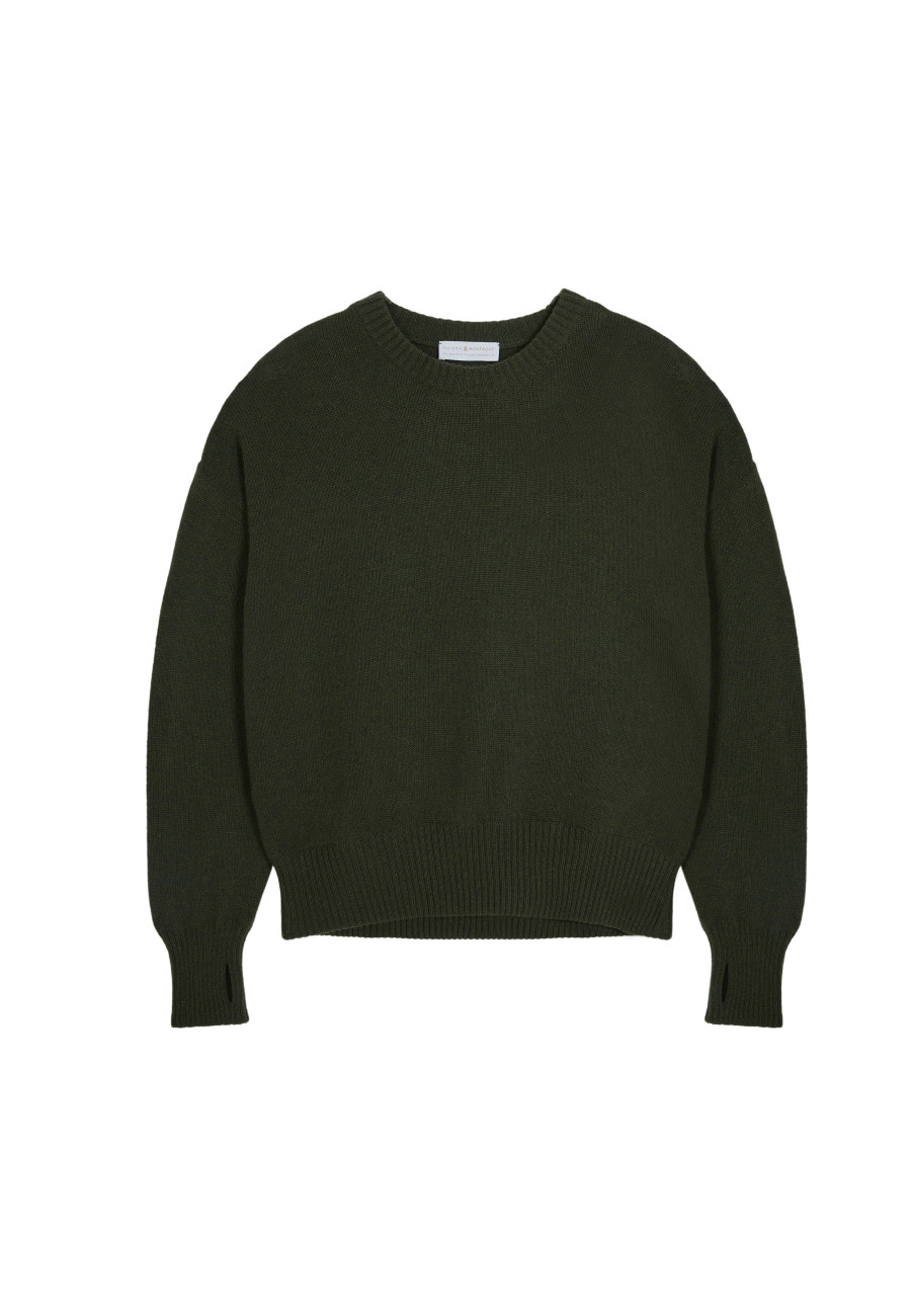 Wool and cashmere mitten-sleeved round-neck sweater - Gemma