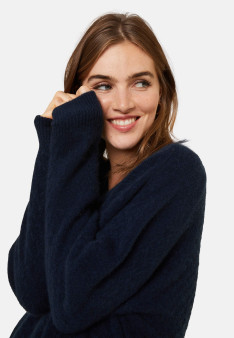 V-neck sweater with slits in cashmere dots - Giulia