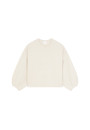 Round-neck sweater with balloon sleeves in recycled cashmere and wool - Lamara