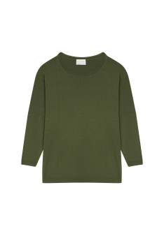Loose-fitting merino wool round neck sweater - Azel