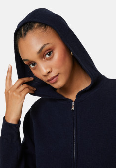 Zipped hoodie in recycled cashmere and wool - Alfred