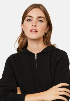 Zipped hoodie in recycled cashmere and wool - Alfred
