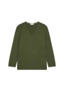 Loose V-neck sweater with pockets in merino wool - Albertine