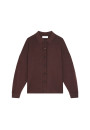 Merino wool polo neck button-down jacket - Gabriella