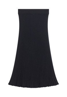 Long flowing skirt in merino wool - Caeline 7850 foret - 83 Kaki