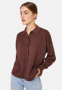 Merino wool polo neck button-down jacket - Gabriella