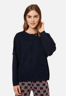 Loose-fit round-neck sweater in merino wool - Guerande