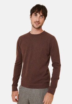 Round-neck cashmere sweater with rolled finishes - Ernest