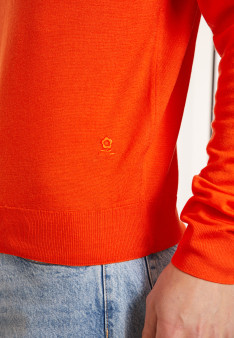 Crew neck sweater with logo in merino wool - Eddie