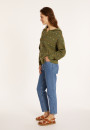 Organic cotton hoodie with tunisian collar - Melanie