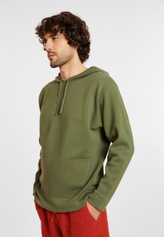 Hooded hoodie with pockets in cotton - Damien