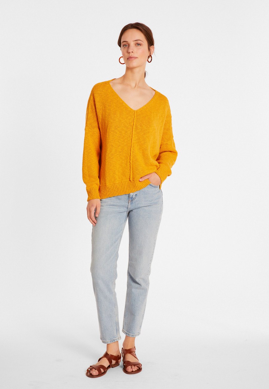 Loose cotton and linen jumper - Nathalie