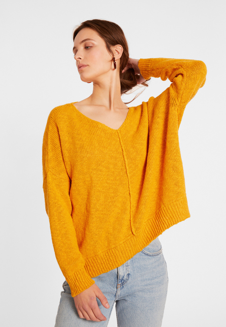 Loose cotton and linen jumper - Nathalie