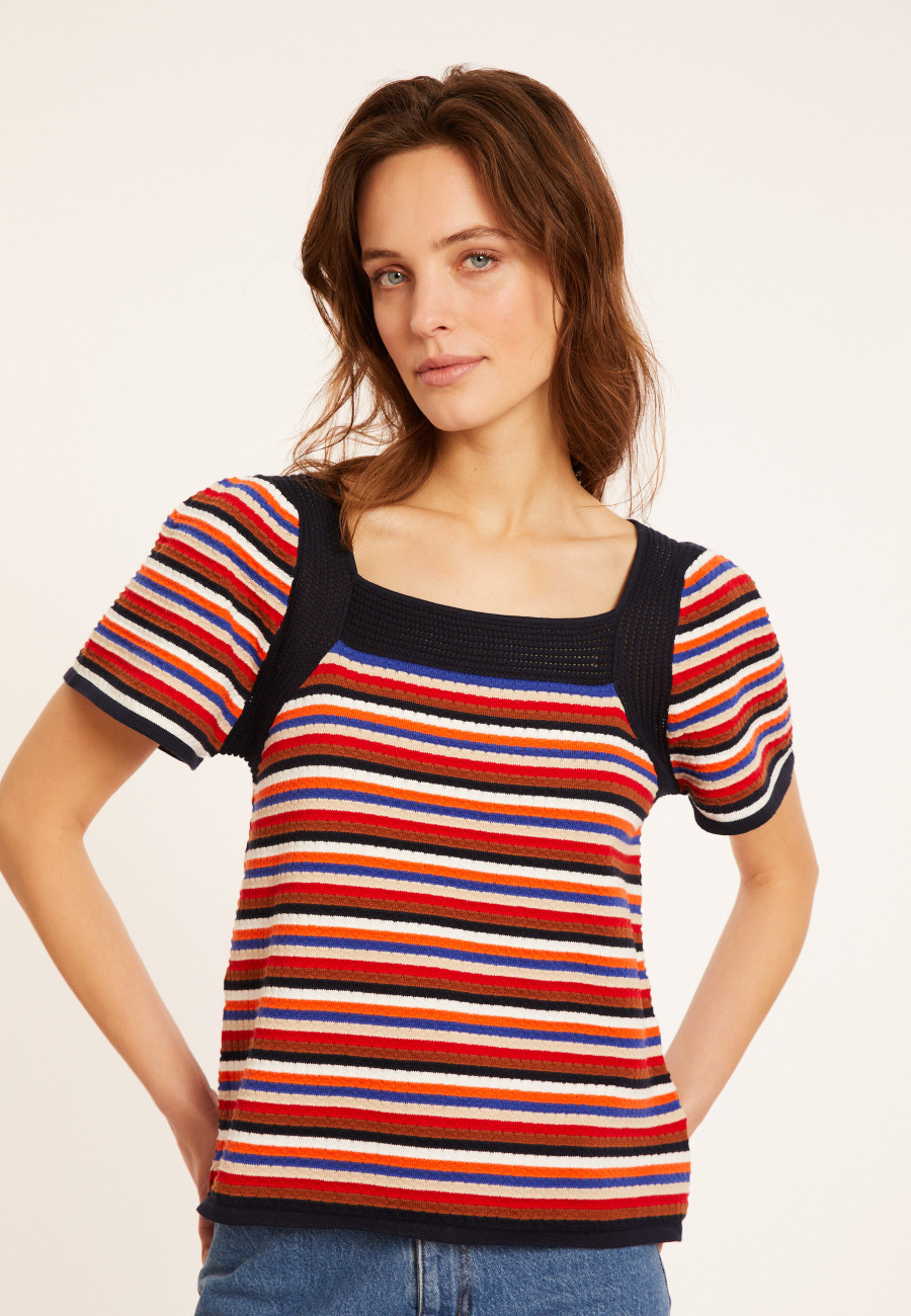 Cotton balloon sleeve T-shirt - Mezo