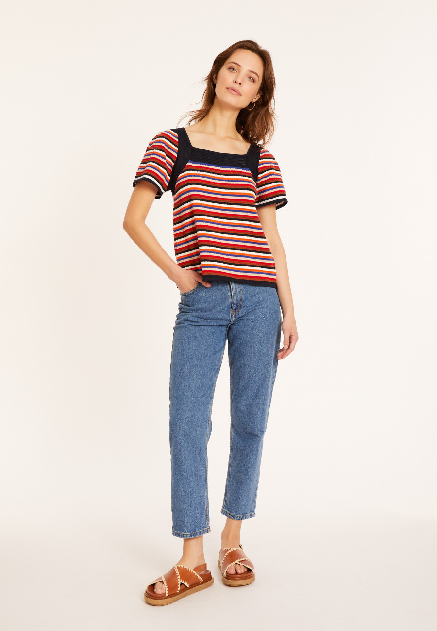 Cotton balloon sleeve T-shirt - Mezo