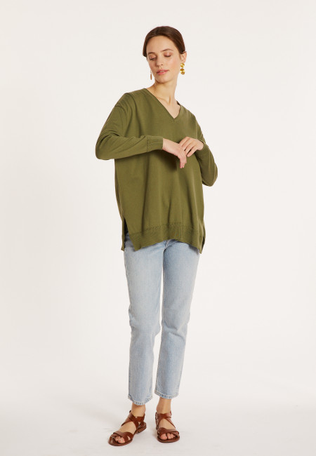 Cotton V-neck sweater - Meve