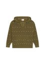 Organic cotton hoodie with tunisian collar - Melanie