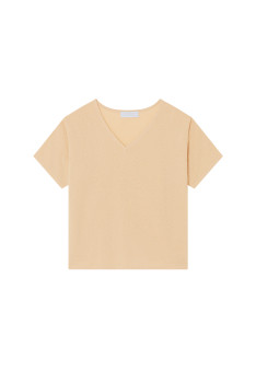 Loose V-neck brushed cotton T-shirt - Maden