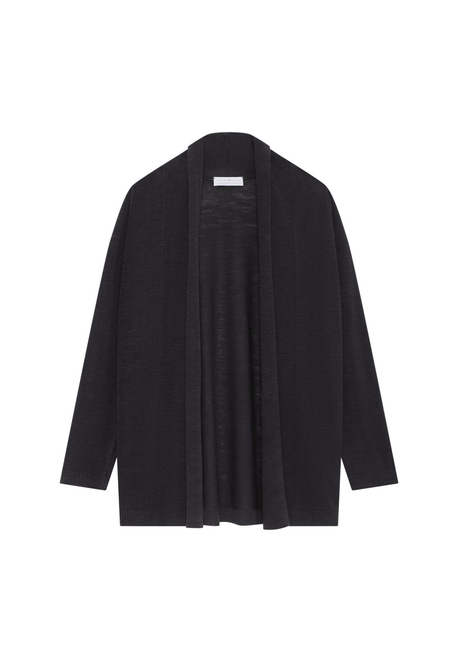 Flamed linen shawl collar cardigan - Maelle