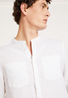 Linen shirt with tunisian collar - Dean