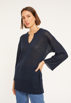 Loose linen V-neck tunic - Marielle