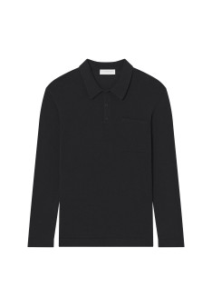 Brushed Cotton Long Sleeve Polo - Donovan