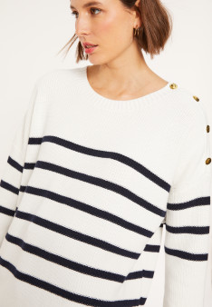 Striped organic cotton sweater - Mevo