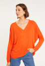 Oversized v-neck flamed linen t-shirt - Beja