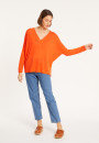 Oversized v-neck flamed linen t-shirt - Beja