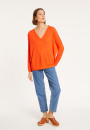 Oversized v-neck flamed linen t-shirt - Beja