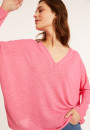 Oversized v-neck flamed linen t-shirt - Beja