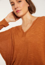 Oversized v-neck flamed linen t-shirt - Beja